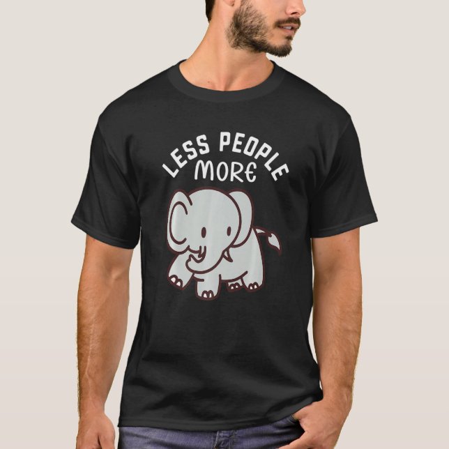 Camiseta Less People More Elephants I Little Elephant I Kid (Anverso)