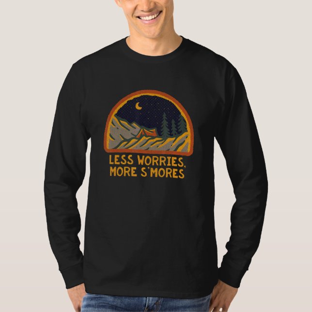 Camiseta Less Worries More S'mores Camping Food Camper Food (Anverso)
