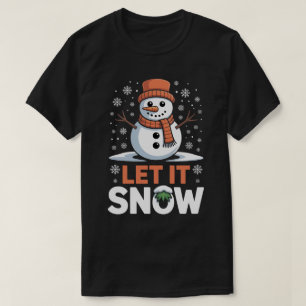 Camiseta Let It Snow Cute Snowman Tee