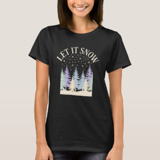 Camiseta Let It Snow Minimal Winter Forest Aesthetic Design