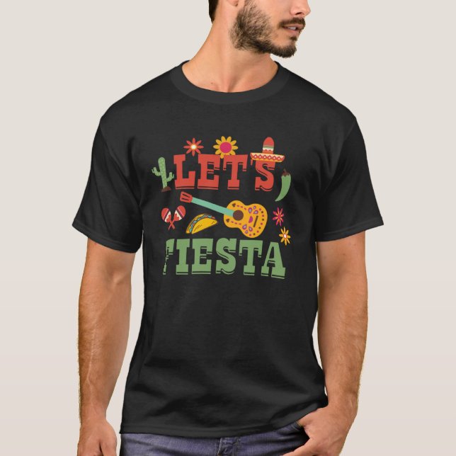 Camiseta Let s Fiesta Cinco de Mayo Party Saying Quote Grap (Anverso)