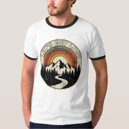 Camiseta Let’s Get Lost Retro Mountain Adventure Outdoor