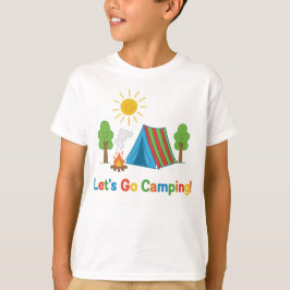 Camiseta Let’s Go Camping Kids Crayon Tent Art