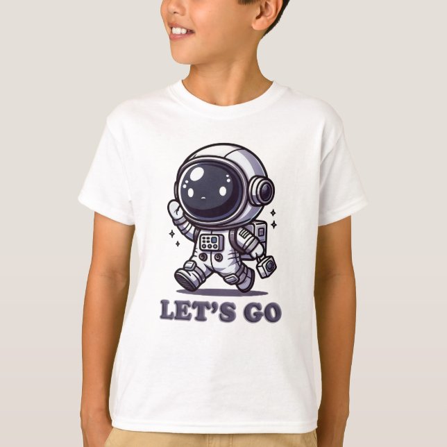 Camiseta Let’s Go – Cute Astronaut Adventure Tee (Anverso)
