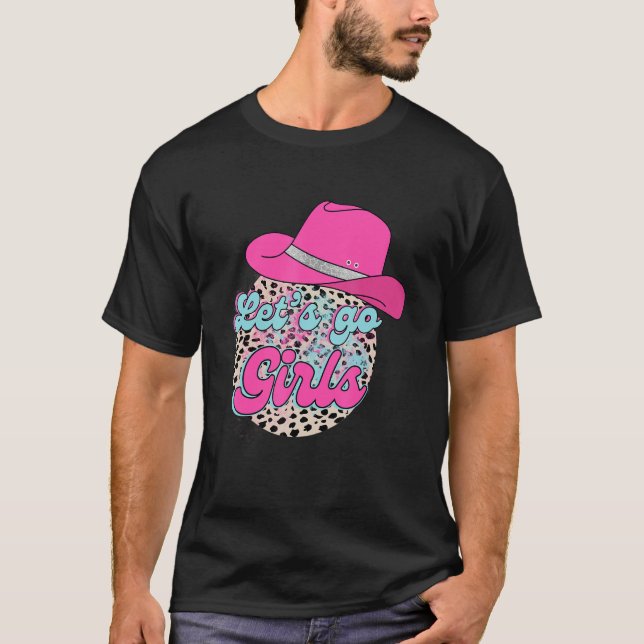 Camiseta Let s Go Girls Leopard Pink Cowgirl Hat Country Va (Anverso)