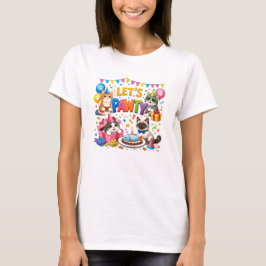Camiseta Let’s Pawty Cat 5th Birthday | Cute Kitty Birthday