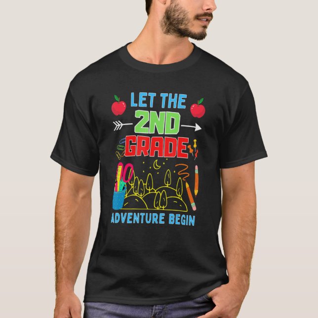 Camiseta Let The 2nd Grade Adventure Begin Fourth Grade Tea (Anverso)