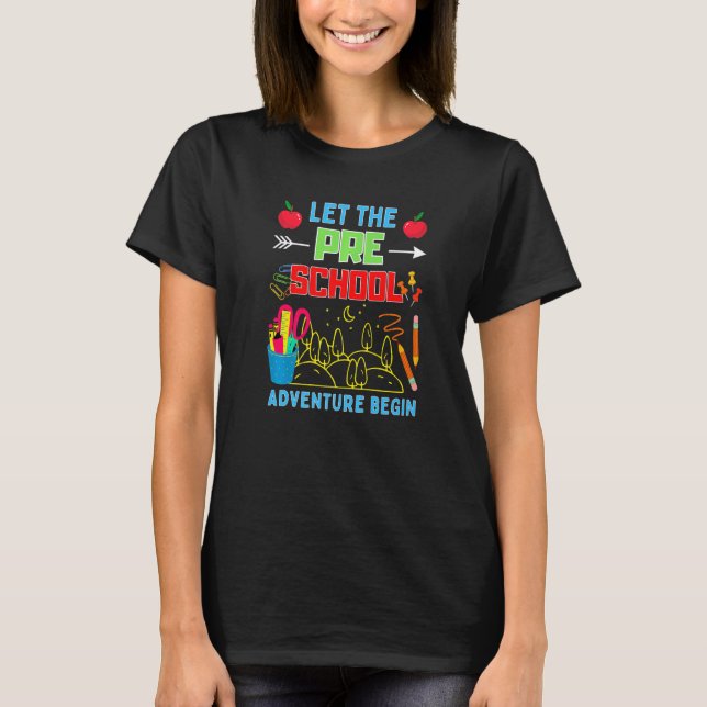 Camiseta Let The Pre K Adventure Begin Fourth Grade Teacher (Anverso)