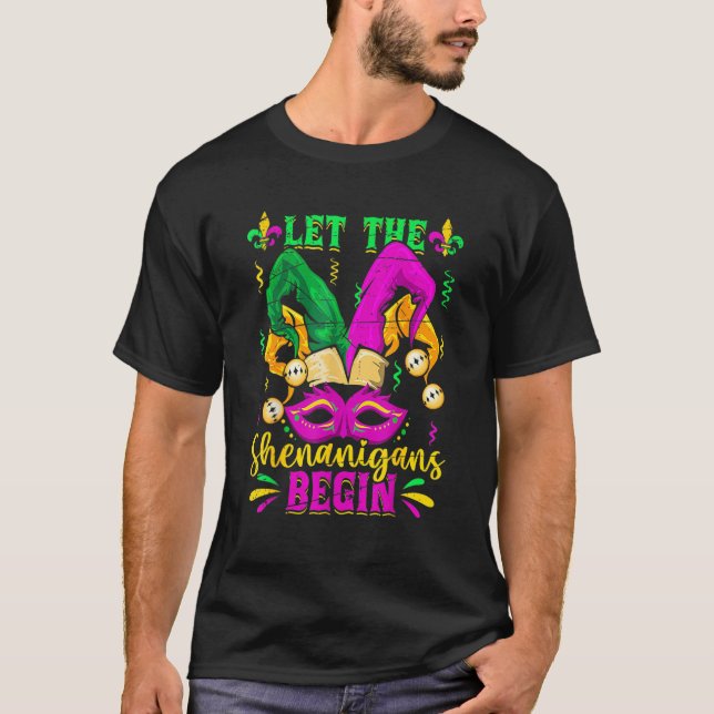 Camiseta Let The Shenanigans Begin Jester Mardi Gras Carniv (Anverso)