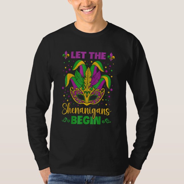 Camiseta Let The Shenanigans Begin Mardi Gras 2023 Kids Men (Anverso)