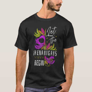 Camiseta Let The Shenanigans Begin Mardi Gras Gnomes Kids M