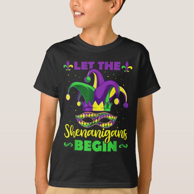 Camiseta Let The Shenanigans Begin Mardi Gras Jester Hat Ma (Anverso)