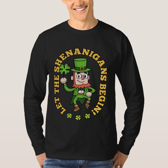 Camiseta Let The Shenanigans Begin Shamrock St Patricks Day (Anverso)