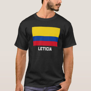 Camiseta Leticia Bandera Colombia Emblem Escudo Bandera Esc
