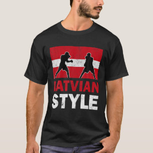 Camiseta Letonia Bandera Club de Boxeo Letón Vintage