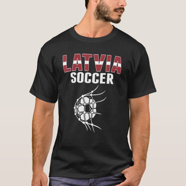 Camiseta Letonia: Pelota De Fútbol En El Fútbol Letón De Go (Anverso)