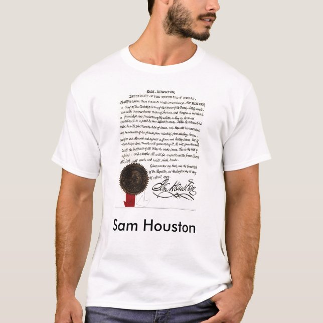 Camiseta Letra 1843 de Sam Houston (Anverso)