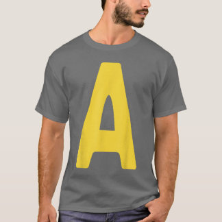 Camiseta Letra A Alfabeto Amarillo Sobre Disfraz De Hallowe