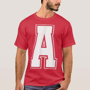 Camiseta Letra A - Alphabet Bold Capital Superior Funda Ini