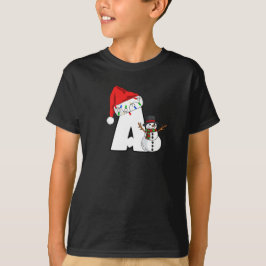 Camiseta Letra A blanca para Navidad