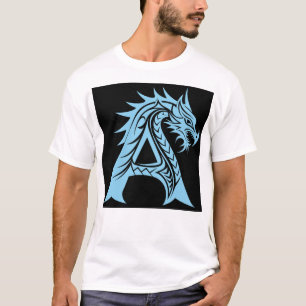 Camiseta Letra A de estilo dragón, alfabeto de dragón, mono