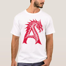Letra A de estilo dragón, alfabeto de dragón, mono