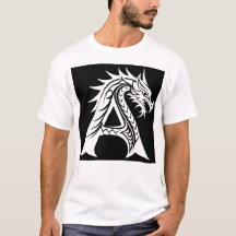 Letra A de estilo dragón, alfabeto de dragón, mono
