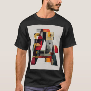 Camiseta Letra A Geométrica Abstracta
