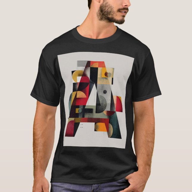 Camiseta Letra A Geométrica Abstracta (Anverso)