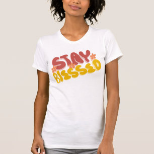 Camiseta Letra a Mano Flor de Groovy Bendita