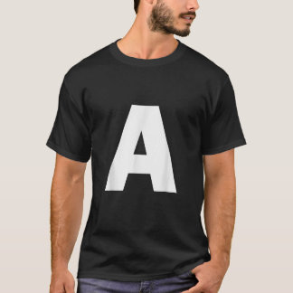 Camiseta Letra A mayúscula alfabeto monograma inicial