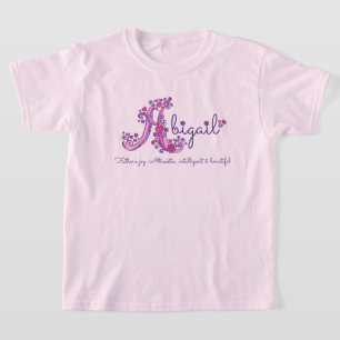 Camiseta Letra Abigail chicas Un nombre personalizado signi