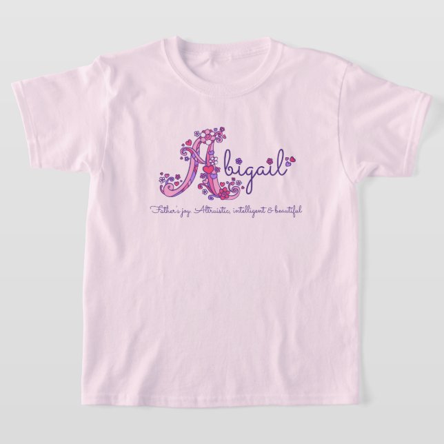 Camiseta Letra Abigail chicas Un nombre personalizado signi (Distribución)