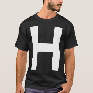 Camiseta Letra alfabeta H mayúscula funda superior