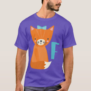 Camiseta Letra alfabeta minúscula animalLetra F para f