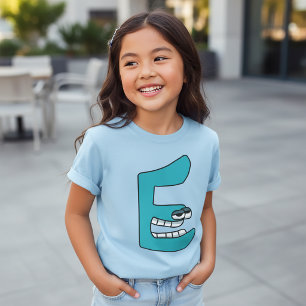 Camiseta Letra alfabeta T-Shirt E