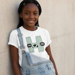 Camiseta Letra alfabeta T-Shirt H