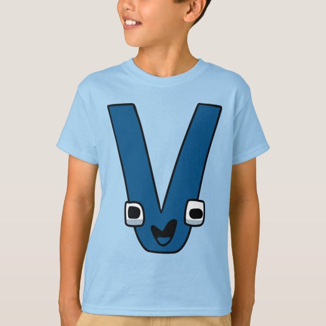 Camiseta Letra alfabeta T-Shirt V (Anverso)