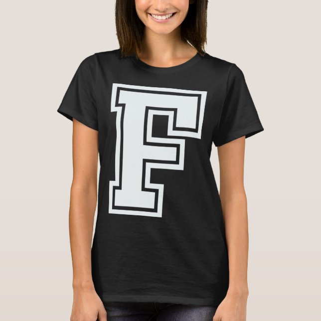 Camiseta Letra alfabética mayúscula F grupo familiar equiva (Anverso)