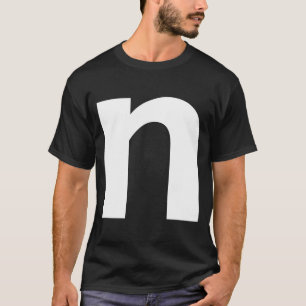 Camiseta Letra alfabética N pequeño grupo de correspondenci