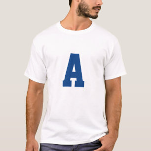 Camiseta Letra azul audaz alfabeta mens T-Shirt