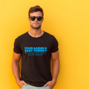 Camiseta Letra azul del primer día de papá irónica