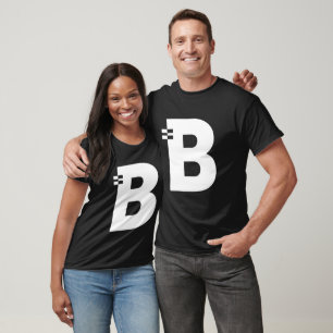 Camiseta Letra B alfabeto monograma inicial