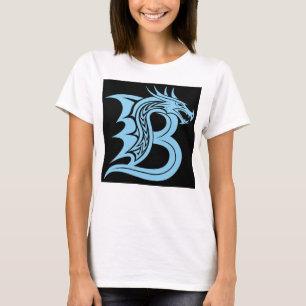 Camiseta Letra B de estilo dragón, alfabeto de dragón, mono