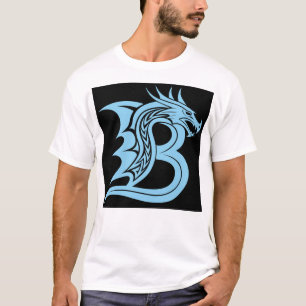 Camiseta Letra B de estilo dragón, alfabeto de dragón, mono