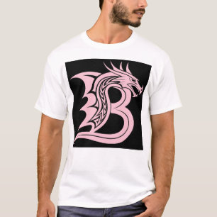 Camiseta Letra B de estilo dragón, alfabeto de dragón, mono