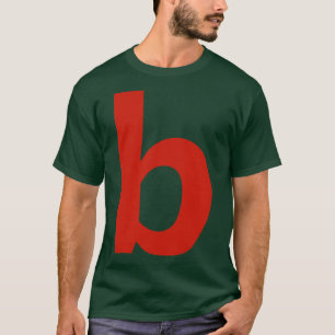 Camiseta Letra b en texto rojo tipografía mínima