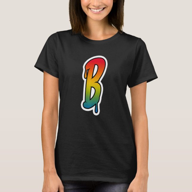Camiseta Letra B Graffiti Lettering Alphabet Monograma Int (Anverso)