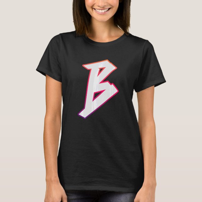 Camiseta Letra B Graffiti Street Letra B Typografía alfa (Anverso)