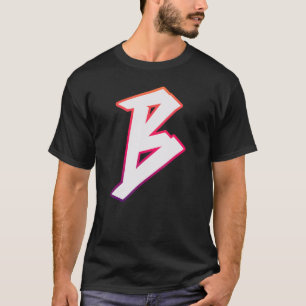 Camiseta Letra B Graffiti Street Letra B Typografía alfa